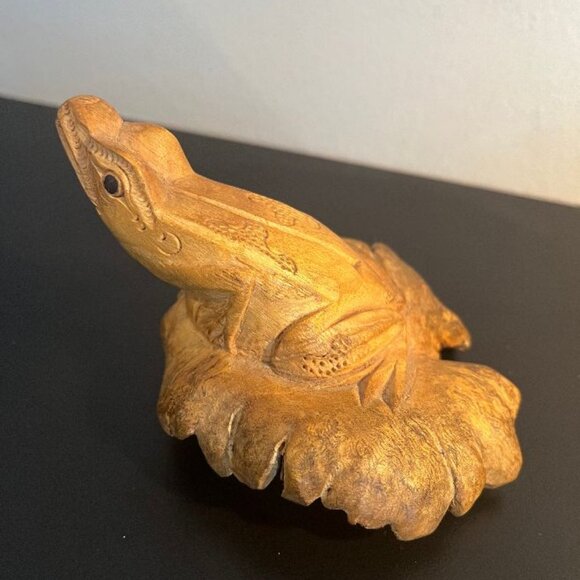 Unique Vintage Hand Carved Wood Turtle - Picture 3 of 7